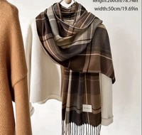 Women Scarves Winter Long Soft Warm Tartan Check Wraps WoolShawl Stole Scarf