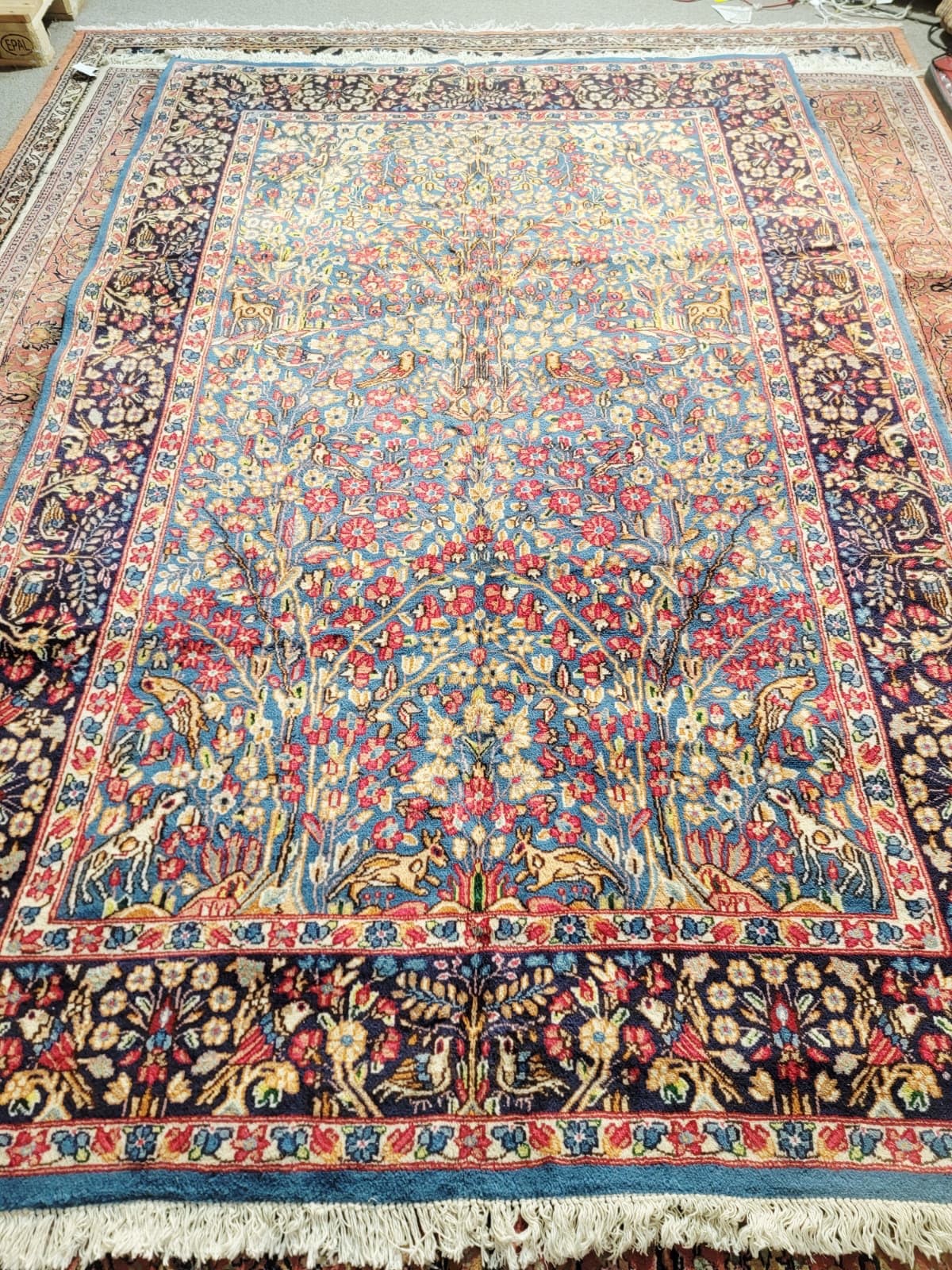 Circa 1970–1990 Hand-Knotted Tree of Life Oriental Wool Rug – 6’4” x 10’ – Birds