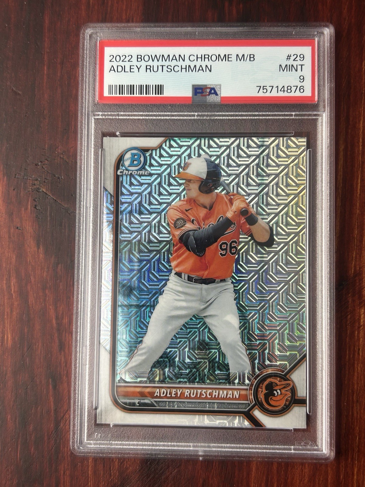 ⭐️PSA 9 ⭐️~ ADLEY RUTSCHMAN ~ 2022 Bowman Mega Box Chrome #BCP29  ~Orioles