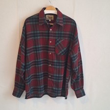 Vintage Fox Hunt Plaid Flannel Shirt Mens Lar...
