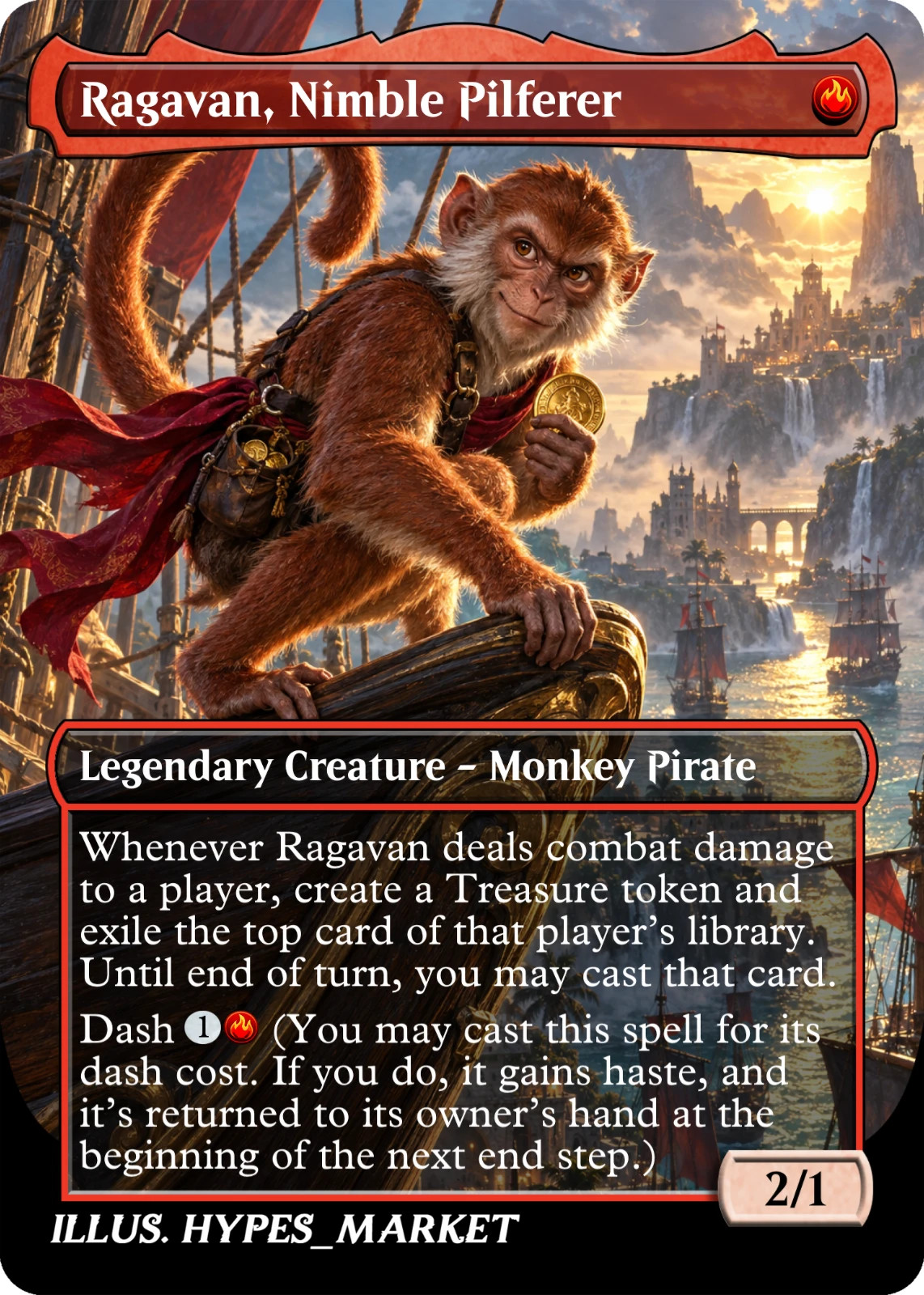 Ragavan, Nimble Pilferer Proxy Card with Custom Fantasy Art