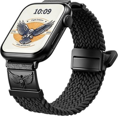 Braided Stretchy Magnetic Strap Compatible with Apple Watch 44mm Eagle Shield De