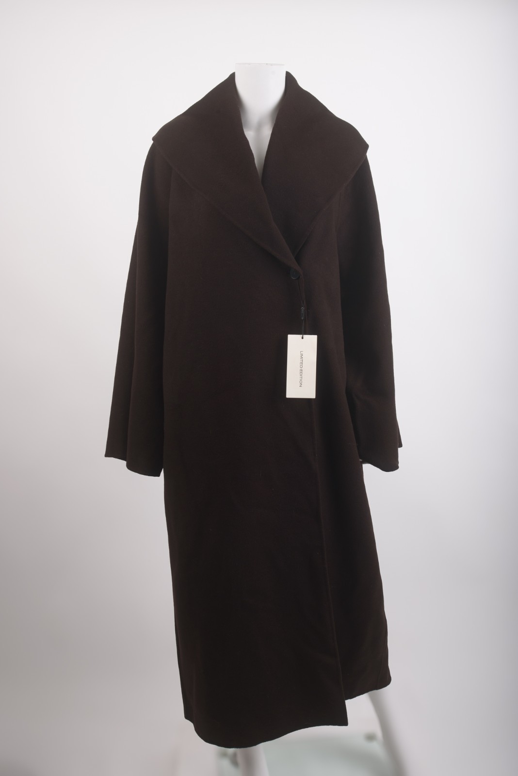 Massimo Dutti Limited Edition Womans Long Wool Coat Size M Brown 6468/555 NWT