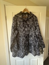 TU Women’s XL Grey Thin Waterproof Outdoor Rainjacket Hooded Coat Zip Pockets