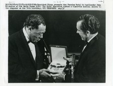 President Nixon giving Duke Ellington Medal - Vintage Original UPI Photograph