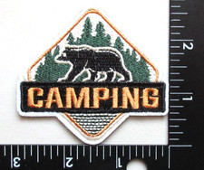 CAMPING BLACK BEAR OUTDOORS HIKING NATURE WILDERNESS EMBROIDERED IRON ON PATCH