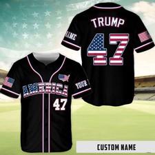 USA Trump 47 Baseball Jersey, Personalized Trump Supporter, MAGA Trump Xmas Gift
