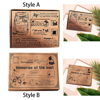 Holzstempel Briefmarken Set DIY Creative Retro -Stil Briefmarken Basteln zum