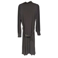 Simply Vera Vera Wang Ribbed Belted Midi Dress Black XL