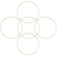 5 Pcs Golden Metal Crafting Rings for Dream Catcher DIY and Wall Hanging Decor