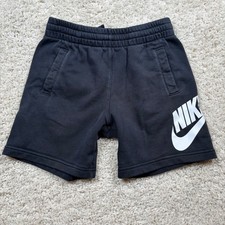 Nike Kids Black Athletic Logo Sweat Shorts Size M