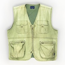 Vintage French Utility Vest Men’s 3XL Faded Distressed Thrashed Workwear Gilet