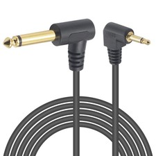 90 Degree 1/8 to 1/4 Mono Cable 1/8 Guitar Cablee Right Angle 6.35mm 1/4 Male
