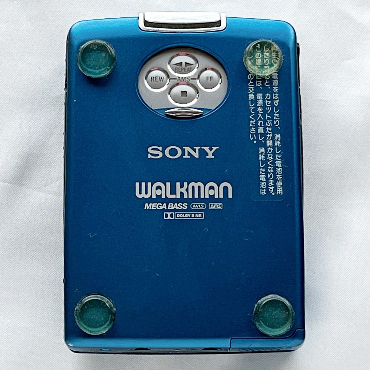 SONY WM-EX5 Mirror Man 1996 As is Blue Walkman Vintage Cassette