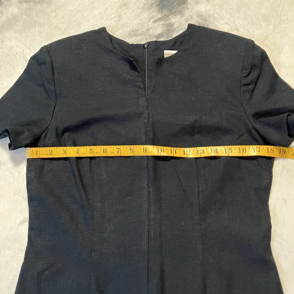 Coldwater Creek Dress Womens Size 10 Black Linen Blend Front Slit Maxi Vtg - Image 2 of 4