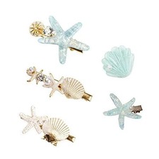 Shell Pearl Starfish Hair Clip Set for Women Girls, Princess Alligator Hair