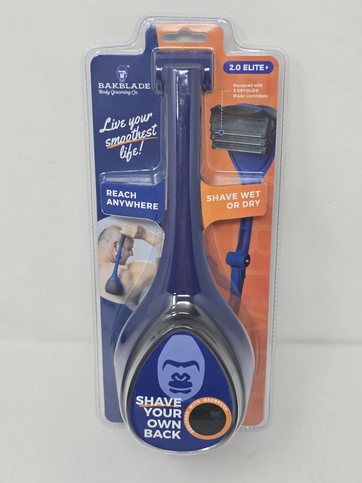 BAKblade 2.0 Elite Plus - DIY Back Hair Removal & Body Shaver Shave Wet/Dry NEW