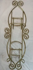 Vintage Plate Picture Hanger Wall Display Gold Scroll Vertical 2 Tier 27.5” Tall