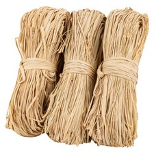Raffia Straw Ribbon, 3PCS Florist Supplies, DIY Bouquet Decoion, Beige