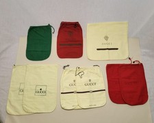 GUCCI Dust Bags Lot of 9 Cotton Canvas Satin Logo Travel Boot Purse Shoe Bags
