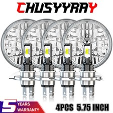 For Cadillac Eldorado 1968-1974 4pcs 5.75 Led Chrome Headlights Hi-low H4 Lamp