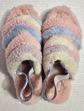 UGG Australia Fluff Yeah Slingback Multicolor Pink Blue Slippers 10
