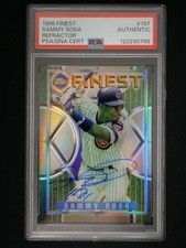 SAMMY SOSA 1995 Finest #197 Refractor PSA SLABBED HAND SIGNED AUTO