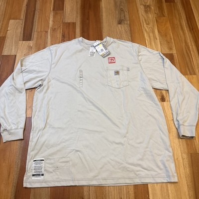 NWT Mens Carhartt Long Sleeve T-Shirt Flame Resistant Orig Gray Size 3XL 100235