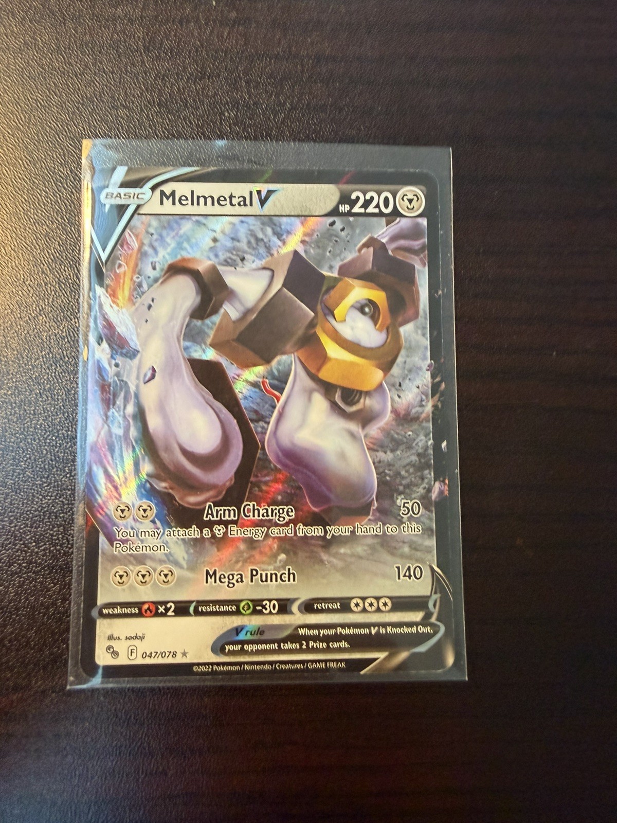 Melmetal V 47/78 Rare Holo Pokémon Card 2022 Pokemon Go