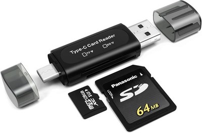 SD Kartenleser, 4-in-1 USB C SD Kartenleser Dual Slot OTG Speicherkarten Adapter