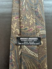 Vintage Brooks Brothers Silk Paisley Tie Men s USA Black Label Men s Necktie