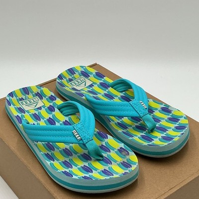 Reef Ahi Sandals Boys US 5 M Blue Fish Round Toe Slip On Flip Flop Ebay3710