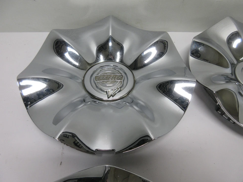 Set of 4 OEM 2008-2010 Chrysler Town & Country Chrome Center Hub Caps 04721717AA - Image 2 of 4