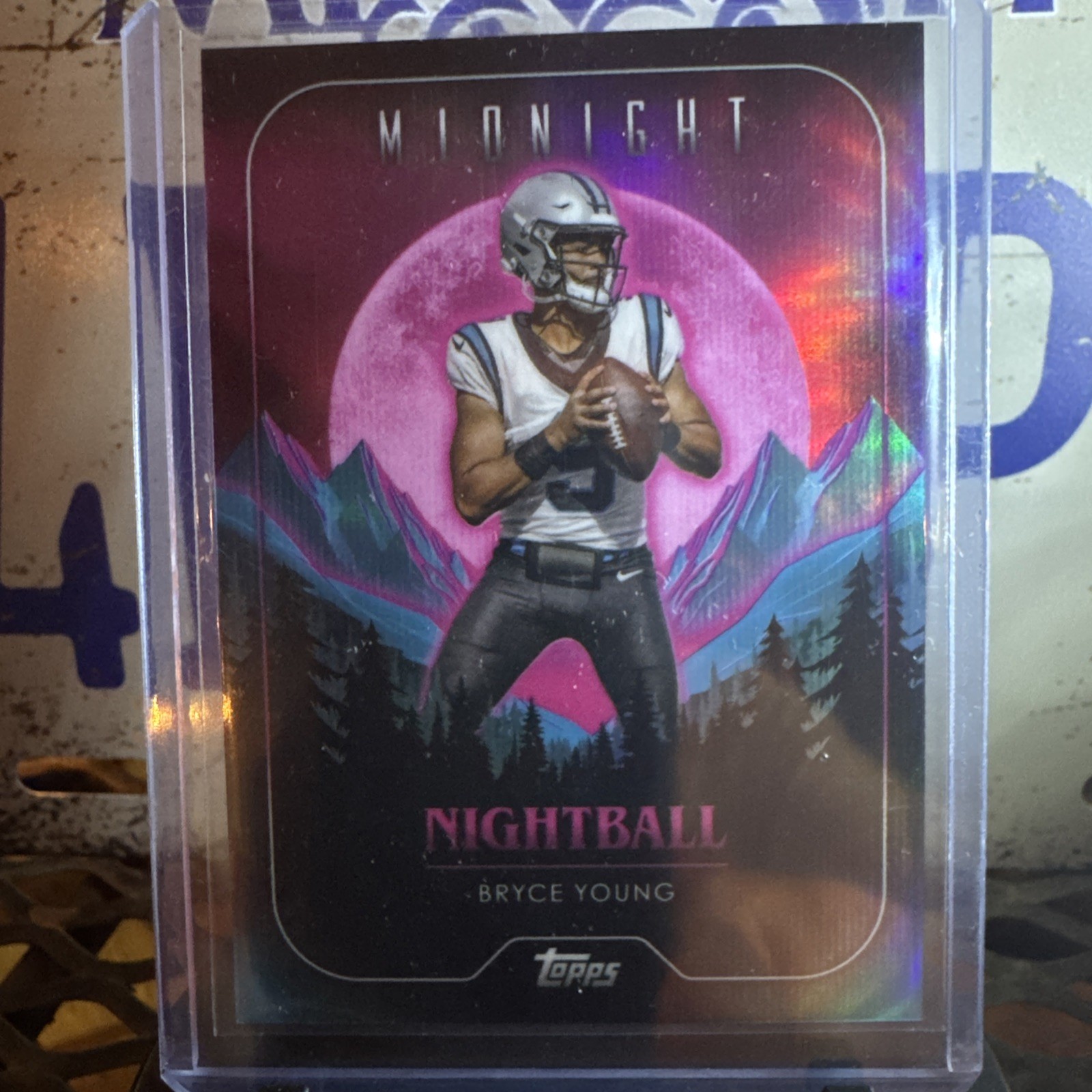 Bryce Young 2024 Topps Midnight Nightball Zodiac Refractor (Pink) SP