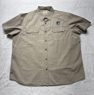 RedHead Shirt Mens 3XL Tan Ripstop Bass Fish Short Sleeve Button Outdoor Casual