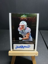 Jacob De Jesus Auto Leaf Metal Press Pass Football Black Shimmer Autograph 6/6
