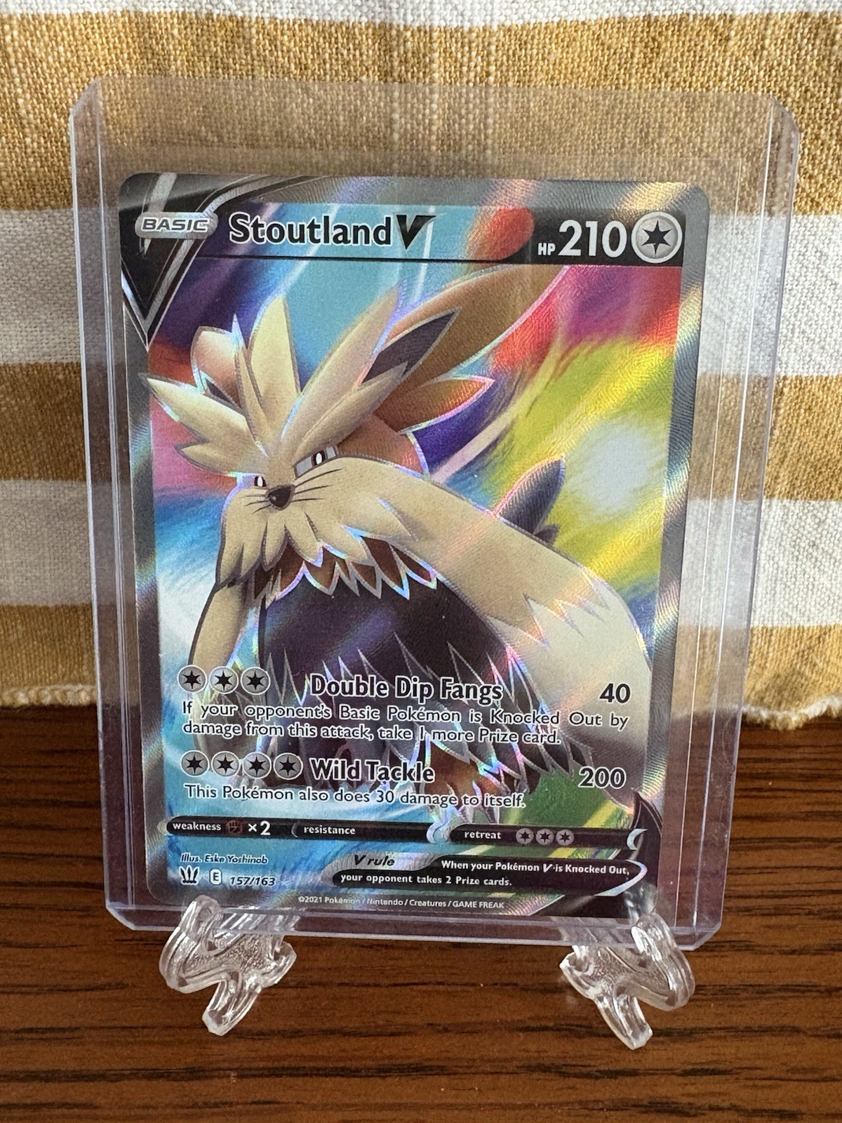 Stoutland V 157/163 Full Art Ultra Rare - 2021 Pokemon Battle Styles NM