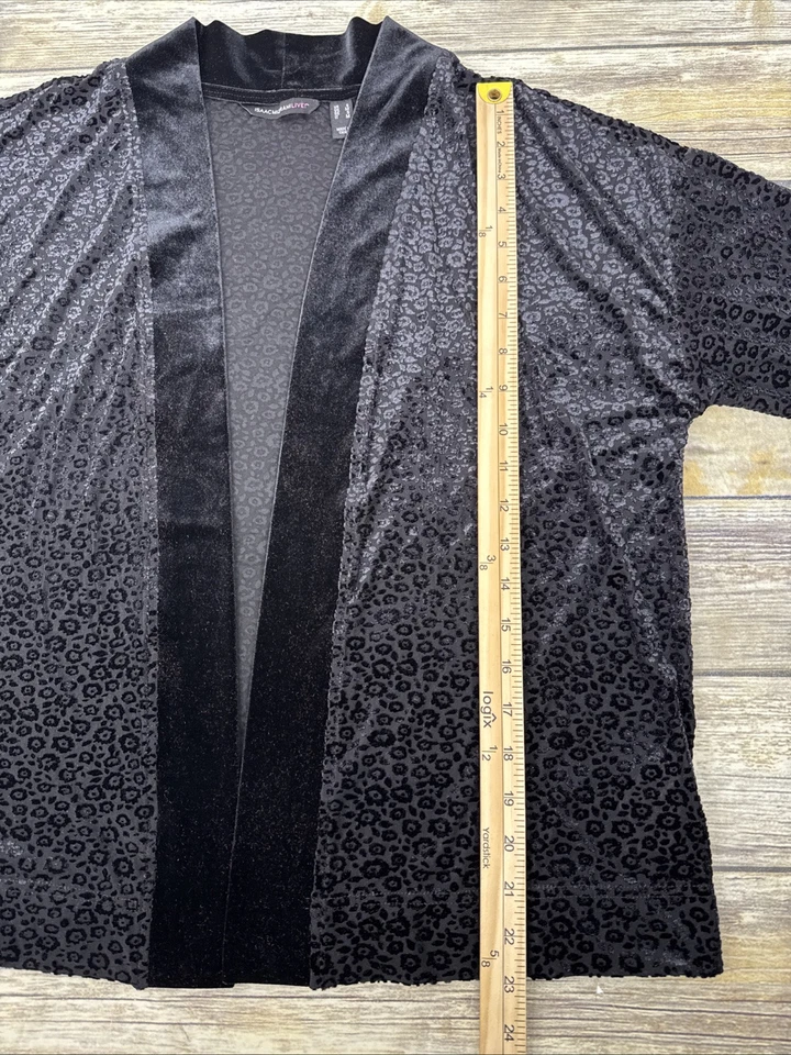 Кардиган Isaac Mizrahi Live смешанные материалы с открытой передней частью размер S черный НОВЫЙ - Изображение 3 из 4