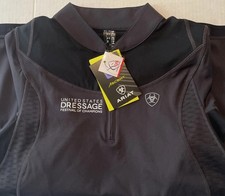 Ariat Tek Ascent Shirt 1/4 Zip Baselayer Womens L Black Compression USA Dressage