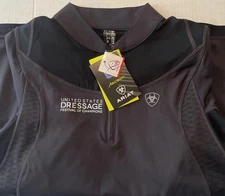 Ariat Tek Ascent Shirt 1/4 Zip Baselayer Womens L Black Compression USA Dressage