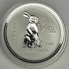1999 Australia 1 Oz Silver Lunar Year of the RABBIT P100 ⭐️⭐️LUNAR SERIES I⭐️⭐️