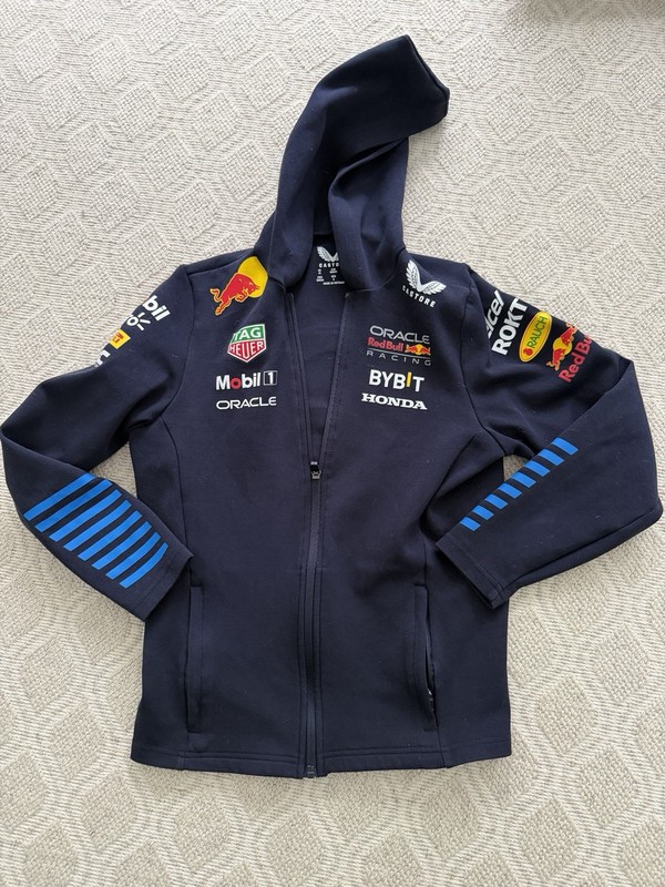 F1 Red Bull Racing Logo Hoodie Navy Youth Large Full Zip Official Merchandise