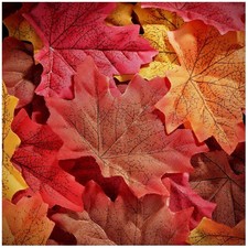 Whaline 300 Pieces Fall Artificial Maple Leaves Faux Autumn Colored Mixed Fake
