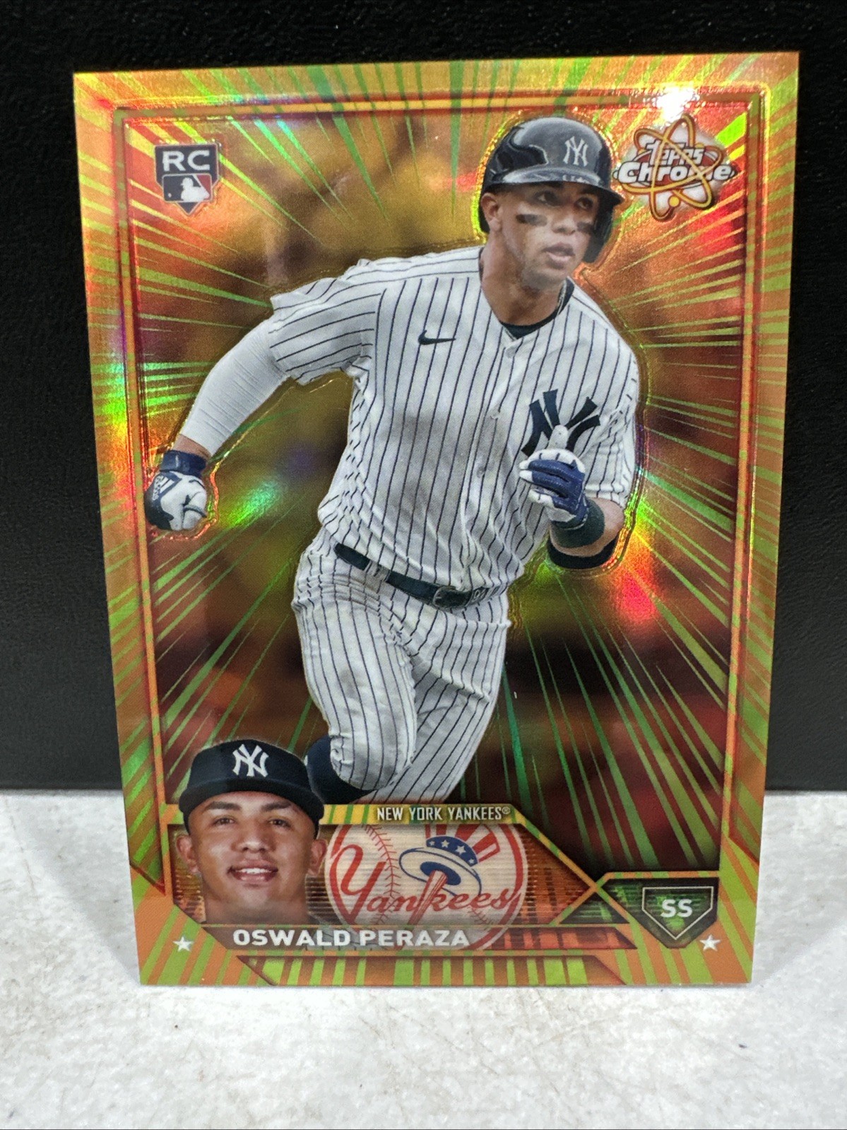 2023 Topps Chrome Update Radiating SSP Rookie #RR-24 Oswald Peraza RC Yankees I1