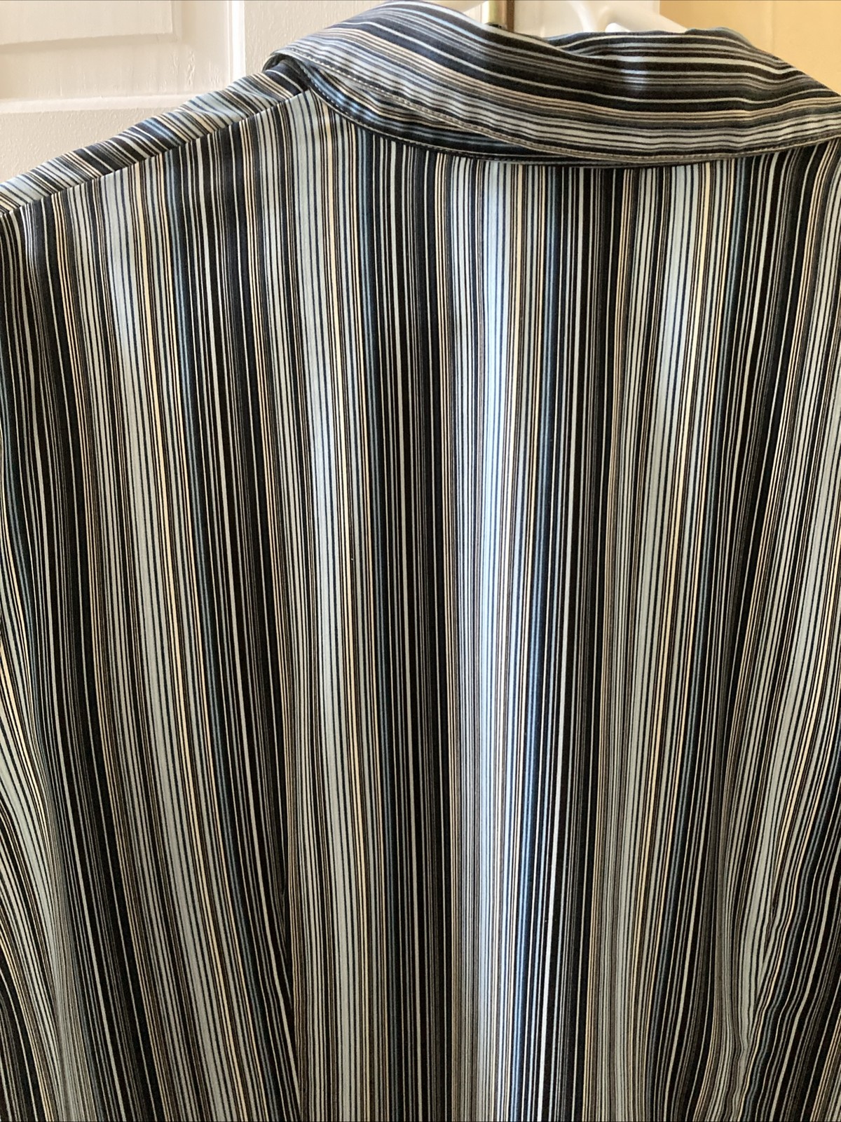 Elementz Stretch Blue Button Down Blouse Shirt XL - image 8