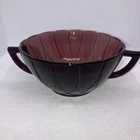Hazel  Atlas Newport Hairpin Amethyst Purple Two Handle Ice Cream Soup Bowl
