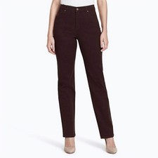 Gloria Vanderbilt Amanda Jeans Womens 4 Coffee Roast Slimming Tapered Twill Pant