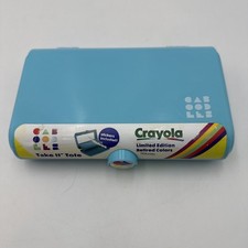 Caboodles Take It Tote Crayola Limited Edition Blue Storage Mirror Stickers NEW