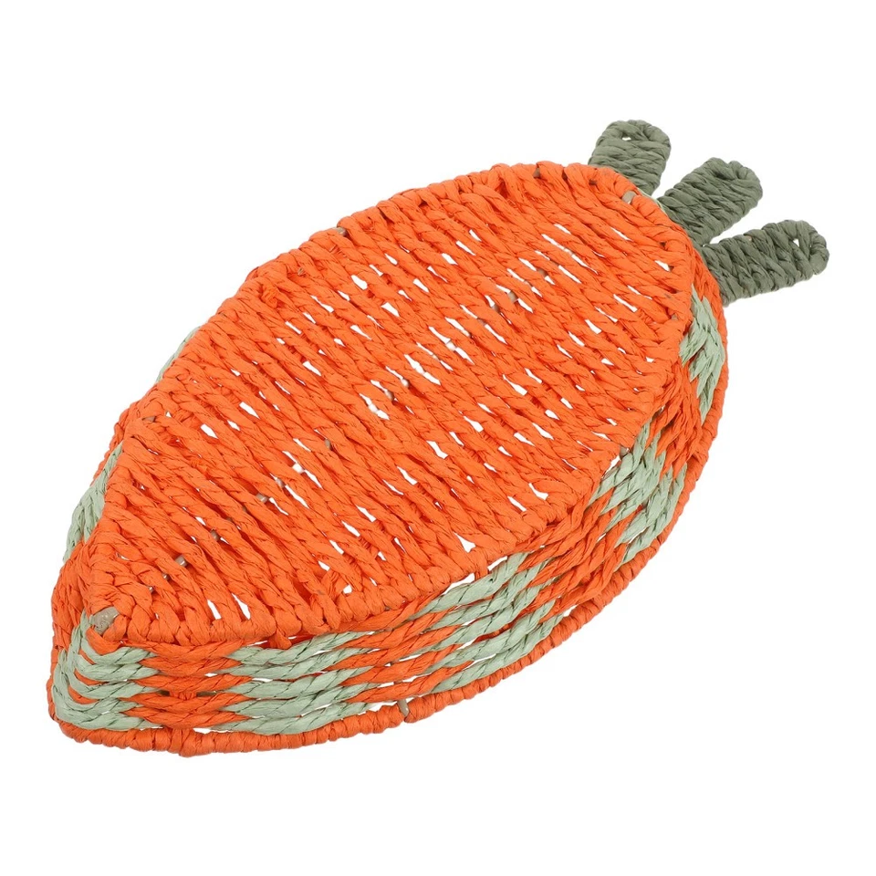 Woven Bread Basket: Paper Rope Fruit Shaped Baskets - Food Serving Trays For - Image 3 of 4