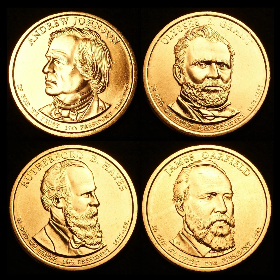 2011 P+D Presidential Mint Set  ~ Johnson, Hayes, Garfield & Grant ~ No Proof S - Image 3 of 3